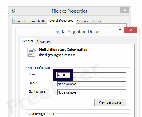Screenshot of the AT IIT certificate